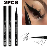 1/2 PCS Black Quick-Dry Eyeliner Pencil - 24H Lasting Smooth Matte Waterproof Anti-Smudge Liquid Eyeliner Makeup for Eyes